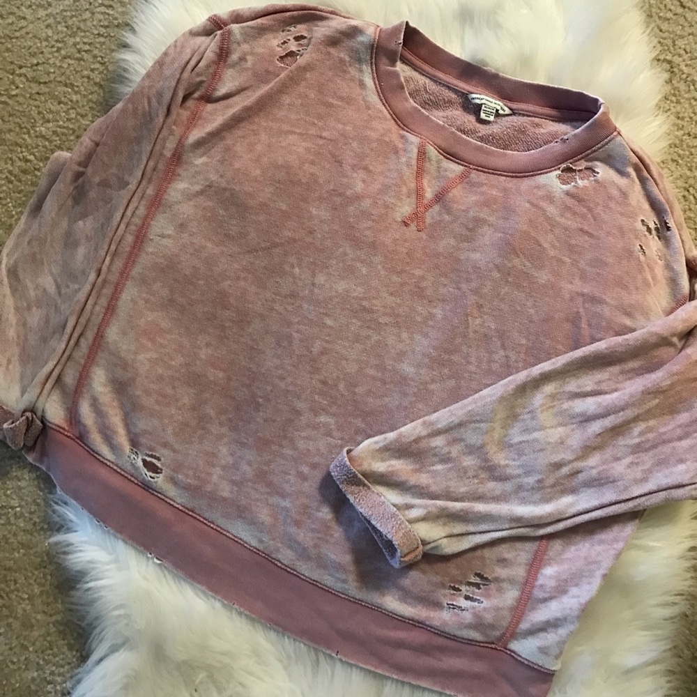 AEO distressed oversized sweater